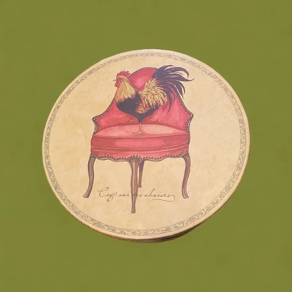 Rooster Hat Box 5” high X 12” across. Like new! - Picture 3 of 8